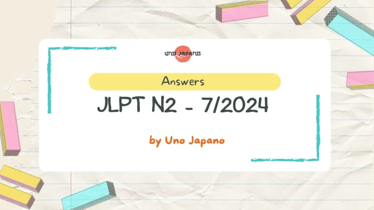 Answers – JLPT N2 07/2024