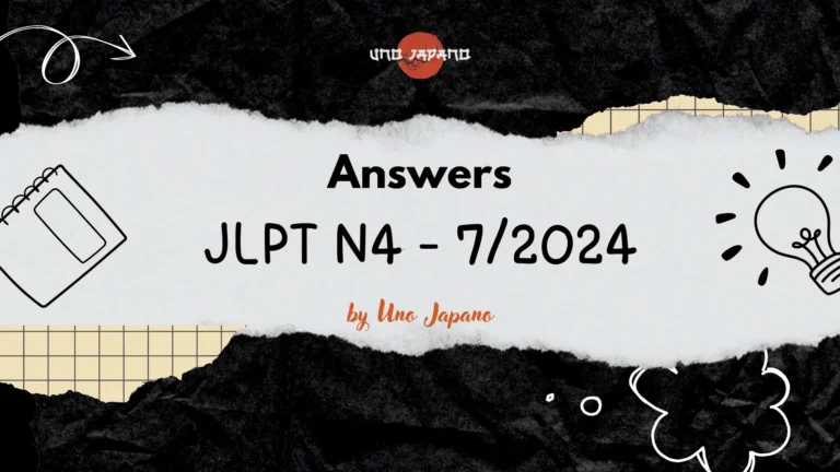 Answers – JLPT N4 07/2024
