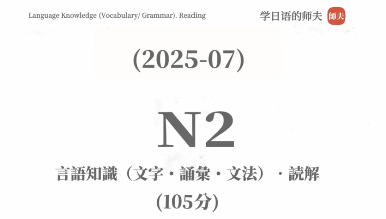 Questions Paper – JLPT N2 7/2025